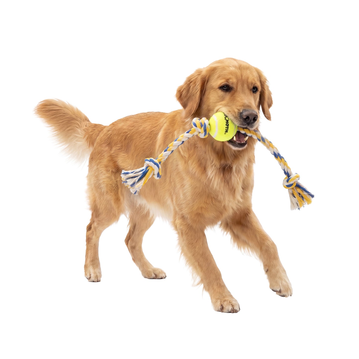 Flossy Chews Extra Large 36 Inch 5 Knot Cottonblend Tug Rope Dog Toy, Durable Rope Chew Toy for Large Dogs over 80 Lbs, Assorted Colors